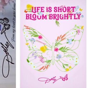 Dolly Parton, "Life Is Short Bloom Brightly," Butterfly Print Canvas Wall Decor